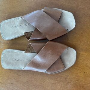 Sz 9 Brown Leather Women's Sandals